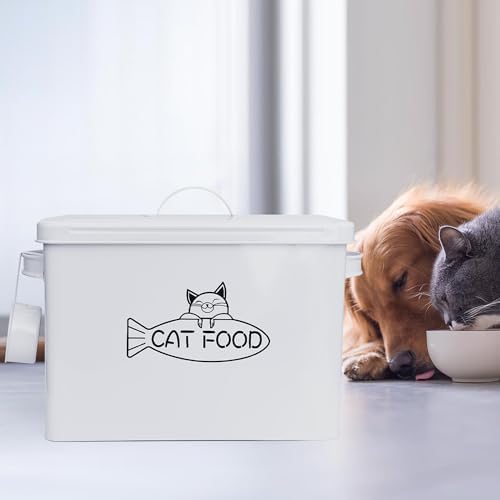 Vumdua Large Dog and Cat Food Storage Container, Farmhouse Pet Food Storage Containers with Lid and Dry Food Scoop, Durable Airtight Cat Container 12-13 lbs Capacity, Great Gift for Pet Owners
