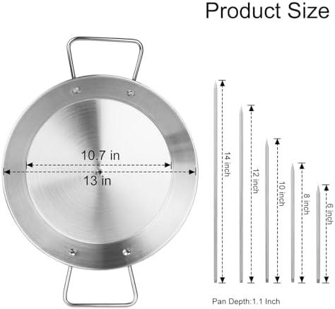 Al Pastor Skewer for Grill, Large 13 Inch Gyro Pan with Fat Separator