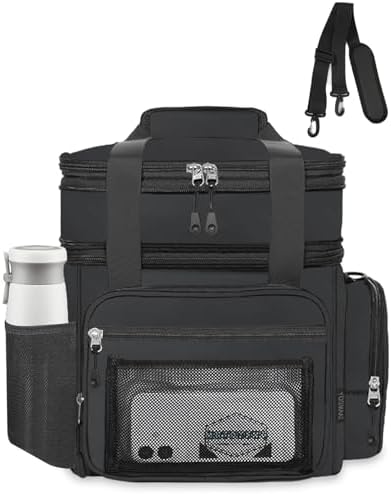 Expandable Lunch Box Men Insulated Double Deck Leakproof Cooler Bag