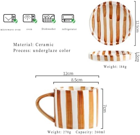 Espresso Cups Ceramic Coffee Mug Series European Striped Dot Coffee Cup And Saucer Mug Cake Plate Afternoon Tea Set Tea Cup And Saucer,B
