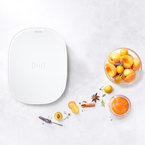 ZWILLING Enfinigy 2-in-1 Digital Kitchen Food Scale, Wireless Charging Station, Max Weight 22lbs, Grams & Ounces, 0.1-gram Accuracy, White