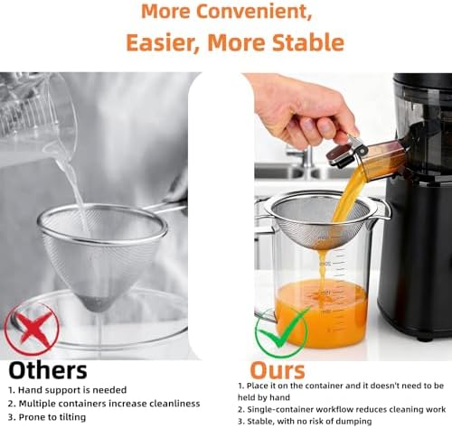 Juice Strainer for Nama J2, 304 Stainless Fine Mesh Strainer for Juicing