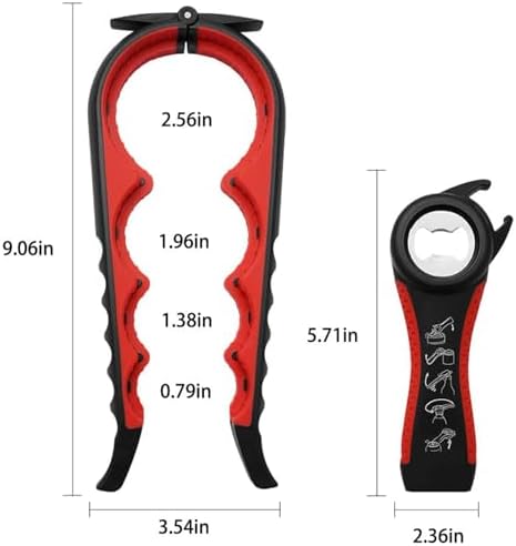 Bottle Opener for Arthritic Hand,Jar Opener for Old People, Children, Women, Those with Weak Hands,Multifunctional Kitchen Gadgets (02-Black)