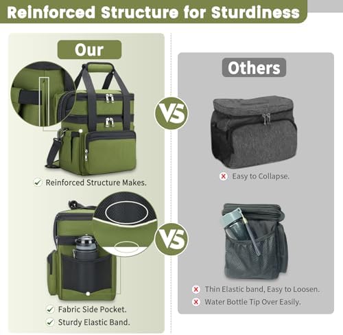 holuxer Lunch Bag & Lunch Box for Men Women - Large Double Deck Soft