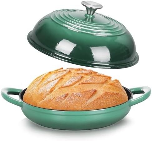 TeamFar Cast Iron Bread Dutch Oven, 6 Qt Enameled Dutch Oven Pot