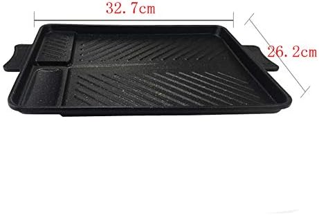 Korean-Style Non-Stick Smokeless Rectangular Grill Pan Baking Tray Barbecue Plate for Indoor Outdoor BBQ