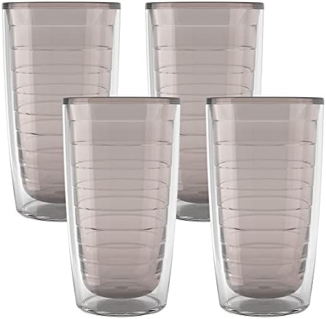 Tervis Clear & Colorful Tabletop Made in USA Double Walled Insulated Tumbler Travel Cup Keeps Drinks Cold & Hot, 16oz - 4pk, River Rock