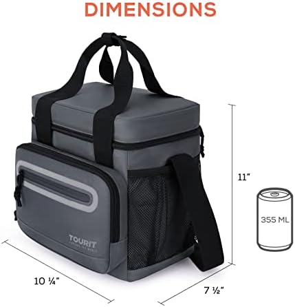 TOURIT Large Lunch Bag 14L Insulated Lunch Box Lunch Cooler for Men Women Work, Black