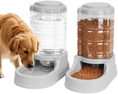 Kenond 9.5L Dog Feeder and Water Bowl Set for Dog, Automatic Food Dispenser