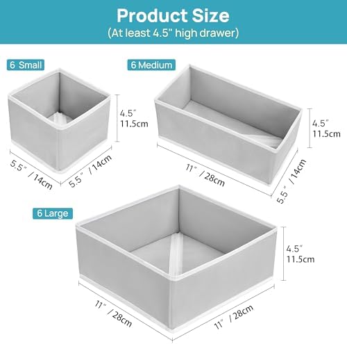 Vtopmart 18 Pack Baby Clothes Organizer, Foldable Fabric Drawer Bins