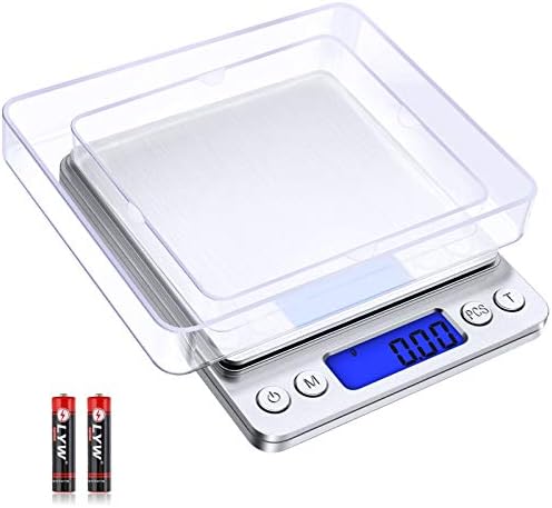 Kitchen Food Scale with 2 Trays, Diyife 500g/0.01g High Precision Scale