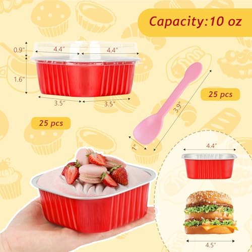 LNYZQUS 10oz Mini Cake Pans with Lids, Small Cinnamon Roll Containers