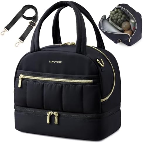 LOVEVOOK Insulated Lunch Bag for Women Men, Cute Fit and Fresh Lunch Box