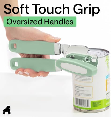 GORILLA GRIP Upgraded Model Stainless Steel Manual Can Opener, Mint