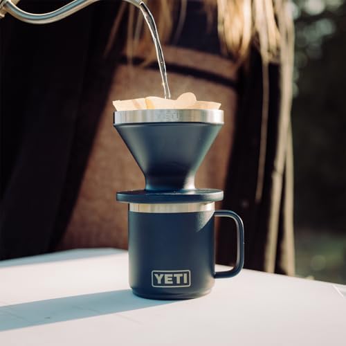 YETI Rambler 10 oz Ceramic Lined Stackable Mug, Vacuum Insulated, Stainless Steel with MagSlider Lid, Black