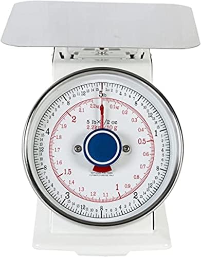 TrueCraftware- 5 lb. Mechanical Kitchen Flat Platform Weighing Food Scale- Heavy Duty Portion Control Mechanical Kitchen and Food Scale Industrial Dial Scale for Kitchens and Restaurants