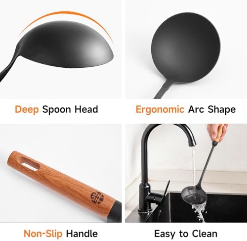 WANGYUANJI lron Spoon Soup Ladle Tool,14.37 inches Premium lron Spoon - Durable and Versatile Cooking Utensil