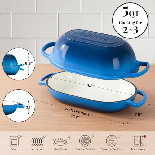 5-Quart Oval Dutch Oven for Bread Baking