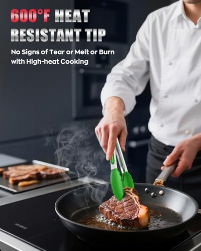 Good Grip Cooking Tongs with Silicone Tips, Set of 3-7" 9" and 12"