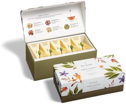 Tea Forte Tea Sampler, 20 Pyramid Infuser Bags, Premium Tea Gift Set