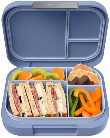 Bentgo® Modern - Leak-Resistant Bento Lunch Box For Adults, Teens, & Larger Appetites; Reusable BPA-Free Meal Prep Container with 3 or 4 Compartments, Dishwasher/Microwave Safe; 5 Cups (Dusk Blue)