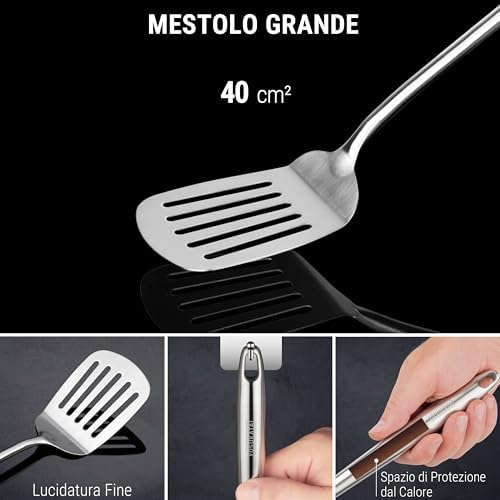 YOSUKATA 17" Stainless Steel Wok Spatula Ladle and Turner Set of 3