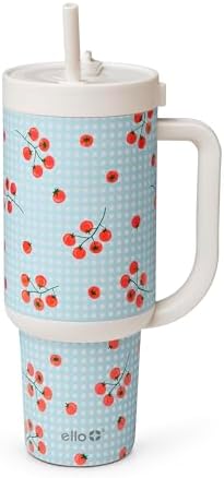 Ello Oasis 40oz Insulated Stainless Steel Tumbler with Straw, Picnic