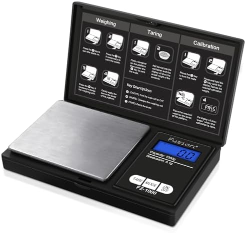Fuzion Digital Pocket Gram Scale - 1000g/0.1g Small Food Scale Portable