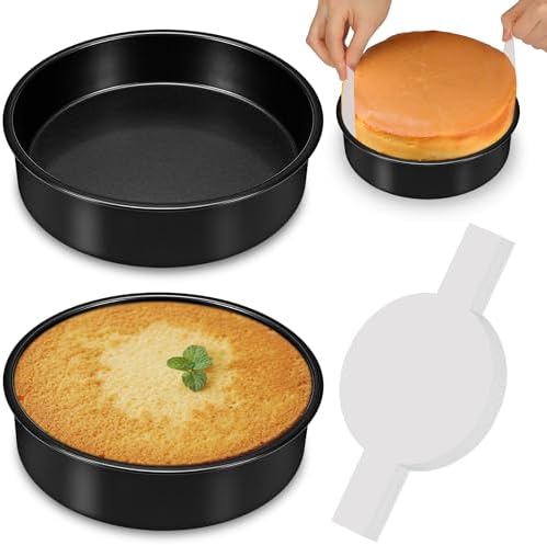 9 Inch Round Cake Pan, 2PCS Cake Pans 9 Inch Round with 60 Parchment Paper