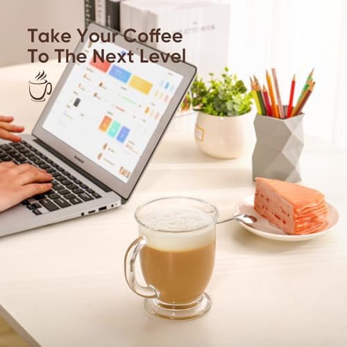 VENVENWEAVS Glass Coffee Mugs Set of 2,15 OZ Lead-free Clear Coffee Cups For Cappuccino,Latte,Tea,Glass Coffee Cups with handles