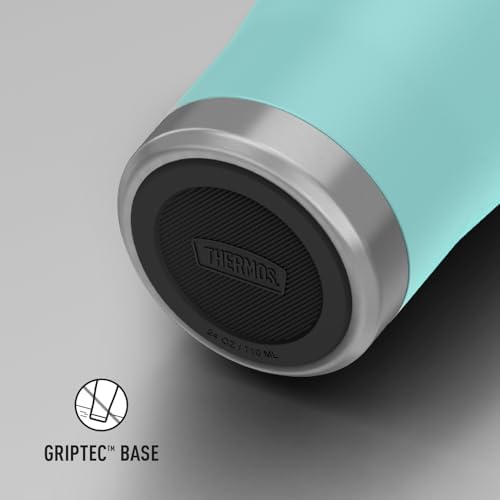 THERMOS Icon Series 24oz Stainless Steel Tumbler with Slide Lock Lid, Leakproof, Fits Cupholder, Dishwasher Safe, Griptec™ Non‑Slip Base, Keeps Drinks Hot 6 Hrs/Cold 22 Hrs, Sea Green