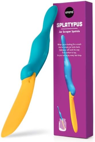 OTOTO Splatypus Jar Spatula for Scooping and Scraping - Unique Fun Cooking Kitchen Gadgets for Foodies - BPA-free & 100% Food Safe - Crepe Spreader
