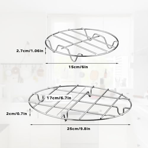 2 Pieces 304 Stainless Steel Cooling Racks, Roasting Rack