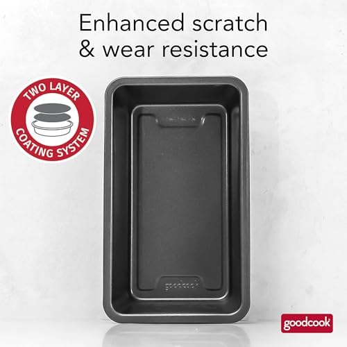 GoodCook PRO Loaf Pan Nonstick Carbon Steel Bakeware with Easy-Clean Non-Stick Coating, Oven & Dishwasher Safe Pan for Breads Pound Cakes Banana Breads & More, Gray, 9 x 5-Inch (Pack of 6)