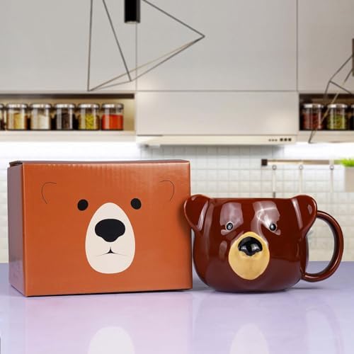 Bear Mug, Cute Ceramic Coffee Mug, 14 oz