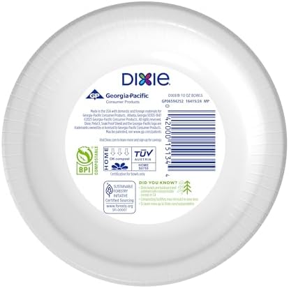 Dixie Small Paper Bowls, 10 Oz Disposable Bowls for Snacks, 280 Count