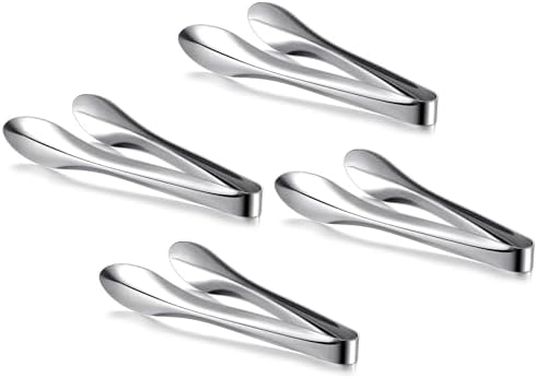 4 Pack Silver Polished Serving Tongs 9 Inch