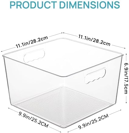 Vtopmart 8 Pack Extra Large Clear Storage Bins, 11x11 Cube Organizer