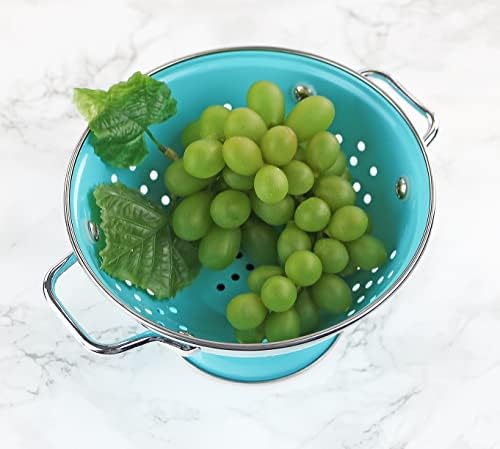 Calypso Basics by Reston Lloyd Powder Coated Enameled Colander, 1 Quart, Turquoise