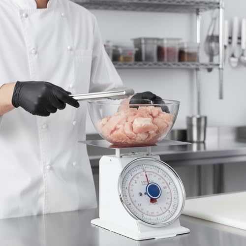 TrueCraftware- 11 lb. Mechanical Kitchen Flat Platform Weighing Food Scale- Heavy Duty Portion Control Mechanical Kitchen and Food Scale Industrial Dial Scale for Kitchens and Restaurants