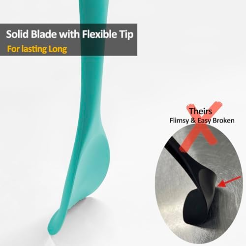 Vovoly Silicone Spatula Spoon Set, 11 IN, Teal, Spoonulas Heat Resistant