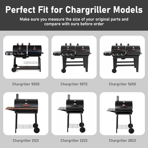 Uniflasy 20 Inches Ash Pan Replacement for Chargriller 5050, 5072, 5650, 2123, 2223, 2823 Charcoal Grills,Char-Griller Grill Grate Model 200157,Chargriller Replacement Part with 2pcs Fire Grate Hanger