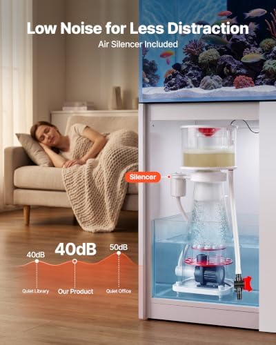 VEVOR Protein Skimmer for 132-264 Gal Saltwater Aquariums In Sump with Pump, Protein Skimmer with DC Pinwheel Pump, Adjustable Control, for 132-264 Gal Saltwater Aquarium & Reef Tank, In Sump Use Only