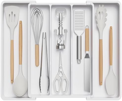 Lifewit Utensil Organizer for Kitchen Drawers, Expandable Utensil Tray