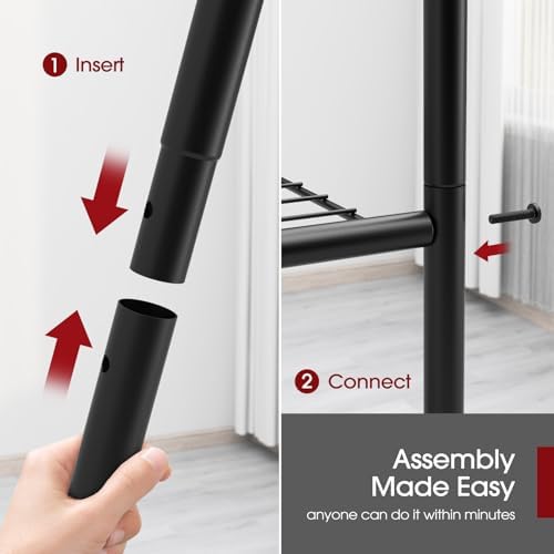 Sakugi Storage Shelves - 4 Tier Shelf Organizer, Heavy Duty Garage Shelving Unit with Leveling Feet, Stable Metal Shelves Organizer for Pantry, Kitchen and Closet, 33.0" W x 12.6" D x 57.2" H, Black