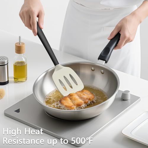 Coukre 3 Pack Silicone Spatula Set, Heat Resistant to 500°F, BPA-Free