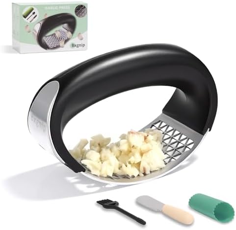 Garlic Press Rocker, Stainless Steel with Triangular Holes