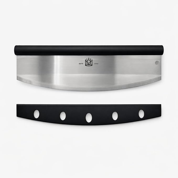 King Arthur Baking Company Pizza Rocker Cutter, Stainless Steel Blade, Comfort Handle With Blade Guard, For Straight Pizza Slices