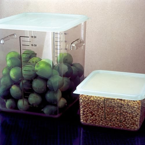 Rubbermaid Commercial Products, Space Saving Square Food Storage Container, 4 Quart, Clear, for Kitchen/Sous Vide/Meal Prep