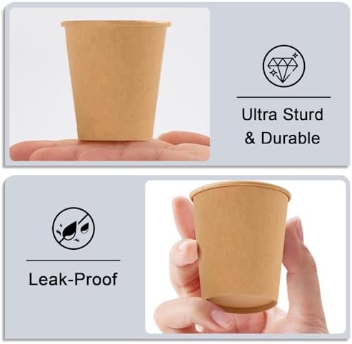 BYSNOW 600 Pack 5 oz Kraft Paper Cups, Small Disposable Bathroom Cups